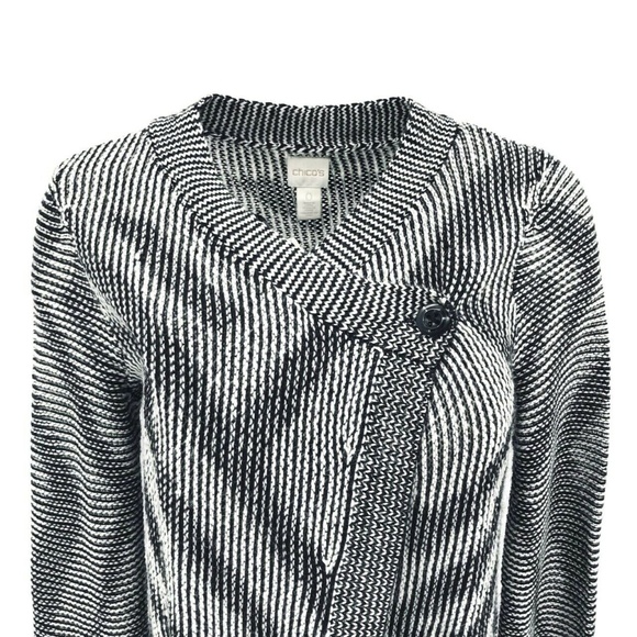 Chicos Long Chevron Print Sweater Sweater Sz 0/S/4 - Picture 2 of 7